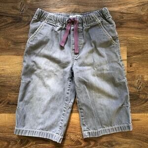 Mini Boden Boys Distressed Denim Shorts Knee Length Gray Size 8